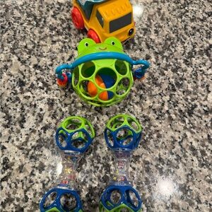 Colorful Oball “o” ball Frog and fisher price Truck Toy Set